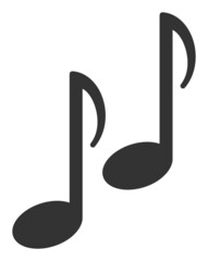 Music notes vector illustration. Flat illustration iconic design of music notes, isolated on a white background.