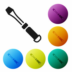 Black Screwdriver icon isolated on white background. Service tool symbol. Set icons in color circle buttons. Vector