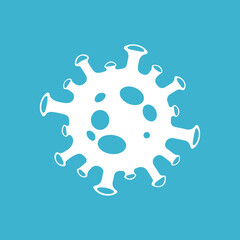 Coronavirus COVID 19 isolated on blue background. Illustration