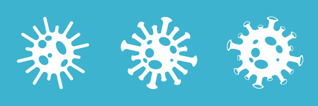 Coronavirus (COVID-19) cells icon set for design. Flat style. Illustrations.