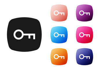 Black Key icon isolated on white background. Set icons colorful. Vector