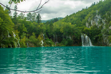 View of Plitvice lake in national park in Croatia
