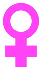 Female sign vector illustration. Flat illustration iconic design of female sign, isolated on a white background.