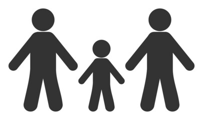 Family vector illustration. Flat illustration iconic design of family, isolated on a white background.