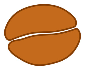 Coffee bean vector illustration. Flat illustration iconic design of coffee bean, isolated on a white background.