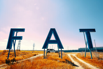 Fototapeta premium Fat letters on field