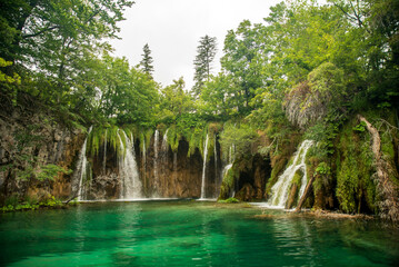 View of Plitvice lakes in Croatia 