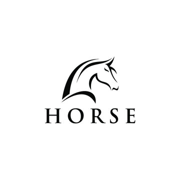 Abstract horse guard vector emblem logo design
