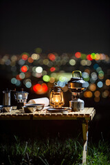 夜景とランタン