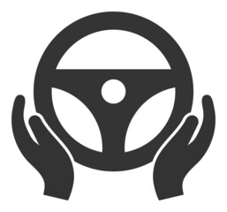 Car drive vector illustration. Flat illustration iconic design of car drive, isolated on a white background.