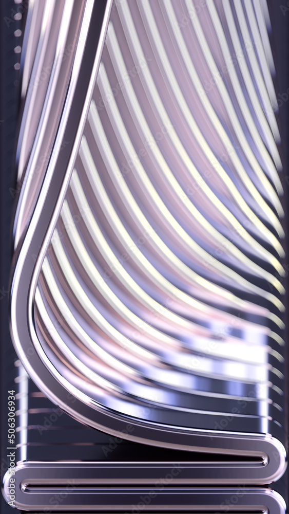 Poster flowing snake of silver luxury liquid. abstract digital illustration. modern background design. 3d r