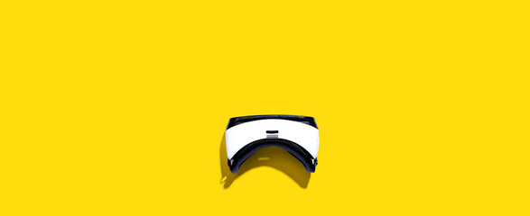 Virtual reality headset with shadow - flat lay