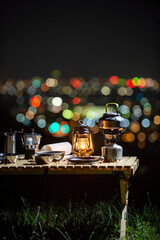 夜景とランタン