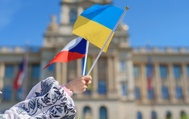 Prague, Czech Republic. An action in support of Ukraine and gratitude to the Czech Republic for...