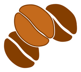 Coffee beans vector illustration. Flat illustration iconic design of coffee beans, isolated on a white background.
