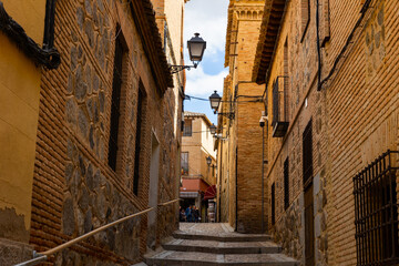 Fototapeta na wymiar Old houses of historic city Toledo, Spain. UNESCO World Heritage Site.