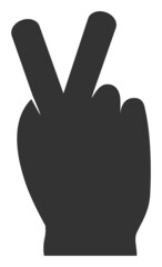 Victory gesture vector illustration. Flat illustration iconic design of victory gesture, isolated on a white background.