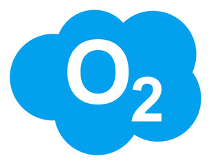 Oxigen cloud vector illustration. Flat illustration iconic design of oxigen cloud, isolated on a white background.