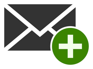 Add letter vector illustration. Flat illustration iconic design of add letter, isolated on a white background.