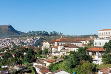 Vista aérea da cidade antiga Ouro Preto em Minas Gerais no Brasil