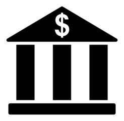 Bank vector illustration. Flat illustration iconic design of bank, isolated on a white background.