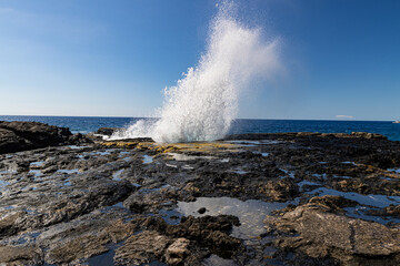 Blow Hole on Keahole Point, Hawaii Island, Hawaii, USA