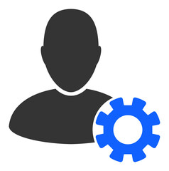 User settings vector illustration. Flat illustration iconic design of user settings, isolated on a white background.