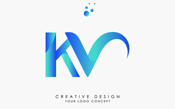 KV letter logo design template vector