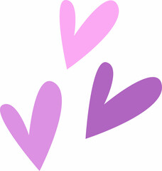 Vector set of heart symbols in pastel colors. 