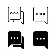 Chat icons vector. speech bubble sign and symbol. comment icon. message