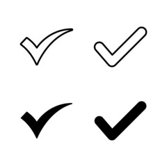 Check mark icons vector. Tick mark sign and symbol