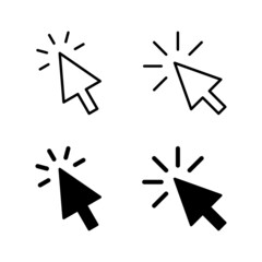 Click icons vector. pointer arrow sign and symbol. cursor icon