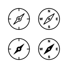 Compass icons vector. arrow compass icon sign and symbol