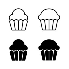 Cup cake icons vector. Cup cake sign and symbol