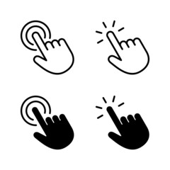Hand click icons vector. pointer sign and symbol. hand cursor icon