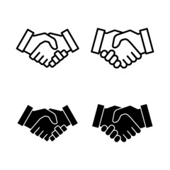 Handshake icons vector. business handshake sign and symbol. contact agreement