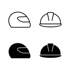 Helmet icons vector. Motorcycle helmet sign and symbol. Construction helmet icon. Safety helmet