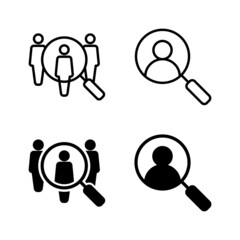 Hiring icons vector. Search job vacancy sign and symbol. Human resources concept. Recruitment