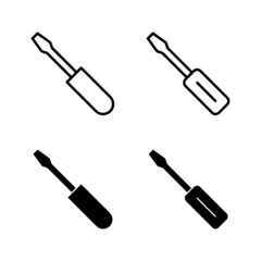 Screwdriver icons vector.tools sign and symbol