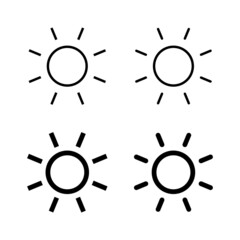 Sun icons vector. Brightness sign and symbol