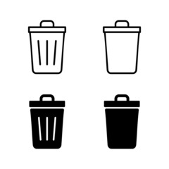 Trash icons vector. trash can icon. delete sign and symbol.