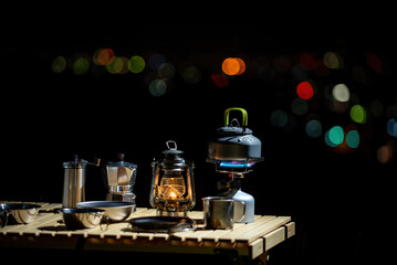 夜景とランタン