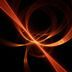 Abstract background, smooth blue lines on a black background