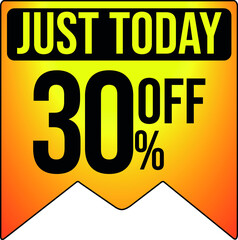 Gift flag, 30% off, thirty off, promotional icons