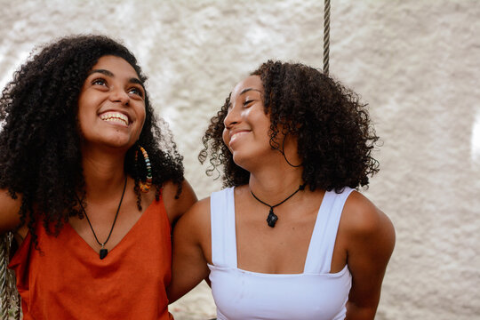 Portrait of a playful lesbian couple