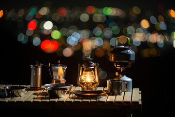 夜景とランタン