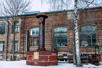Polytechnic Institute. Beautiful red brick building. The building is made of red brick.