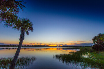 Colorful Sunset over Lake Zobel, George LeStrange Preserve, Fort Pierce, Florida
