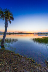 Colorful Sunset over Lake Zobel, George LeStrange Preserve, Fort Pierce, Florida