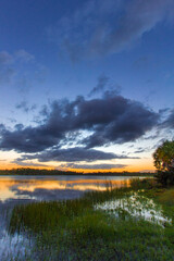 Colorful Sunset over Lake Zobel, George LeStrange Preserve, Fort Pierce, Florida